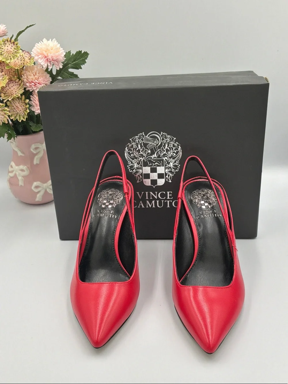 Vince Camuto Red Pointed-Toe Slingback Pumps
